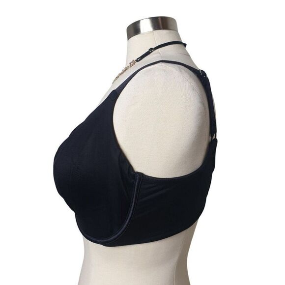 Vanity Fair Womens 38G Black Underwire Minimizer Bra Back Smoothing Lace 76080 - Picture 5 of 7